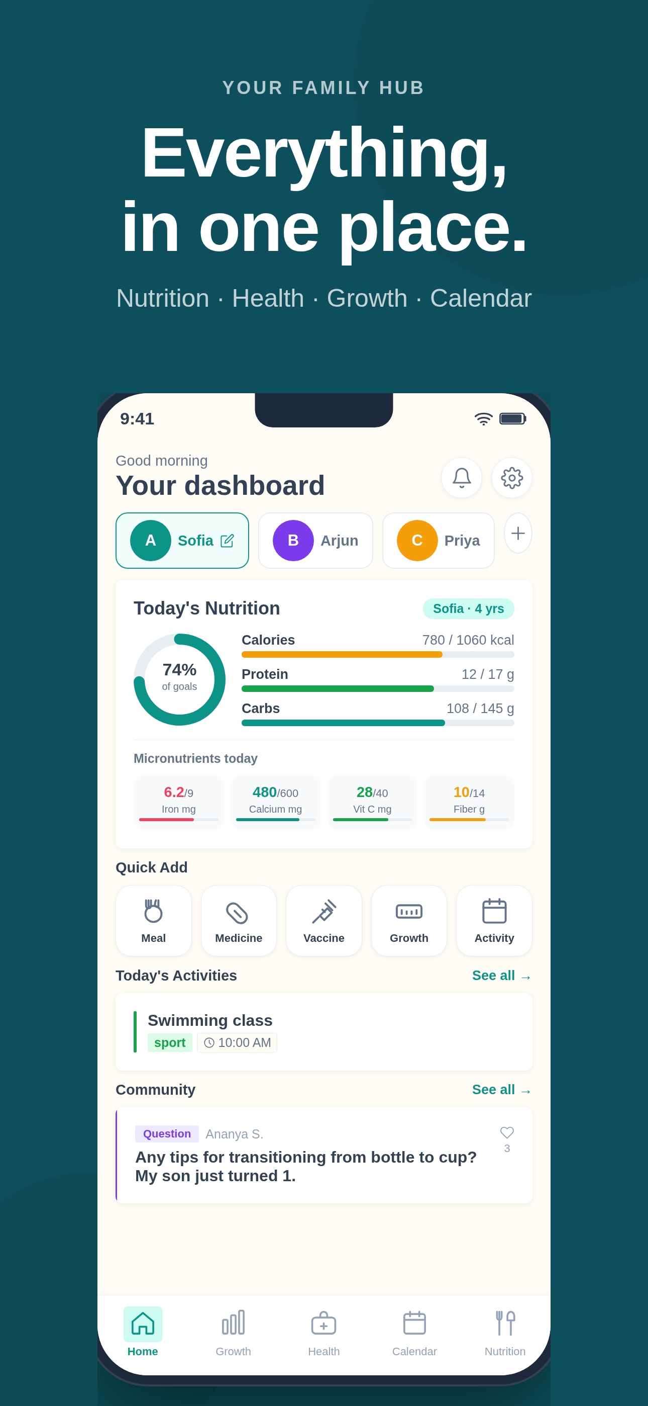 Parentchime dashboard screen